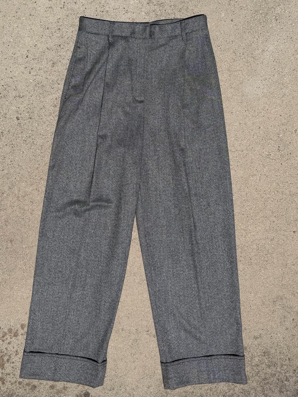 Zara Tweed Herringbone Tailored Dress Pants
